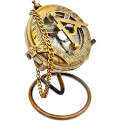 3 collu saules pulksteņa kompass ar statīvu vai ādas futrāli, lieliski rakstāmgalda aksesuāri un jūrniecības kolekcija, dzimšanas dienas, mātes dienas utt. kompass (ar statīvu)