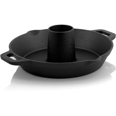 BBQ-Toro Cast Iron Chicken Roaster, Diameter 28 cm, Diameter of Aroma Cone 6 cm, Poultry Roaster for BBQ and Oven, Chicken Roaster with Aroma Cone and Collection Tray