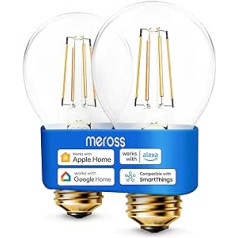 meross WiFi Edison Vintage Light Bulb Works with Apple HomeKit, Smart Retro Light Bulb Filament E27 Warm White Light Compatible with Siri, Alexa, Google Home and SmartThings (160 g)