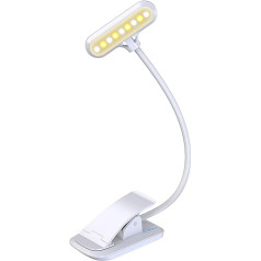 Cocoda lasīšanas lampas grāmatu skava, 9 LED grāmatu lampa ar 3 krāsu temperatūrām, USB uzlādējama, aptumšojama acu aizsardzības lasīšanas lampas gulta, skārienslēdzis, 360 ° elastīga LED skavas gaisma lasīšanai naktī,