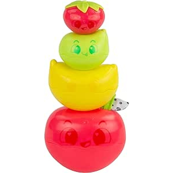 Lamaze Stack & Nest Fruit Pals, Stacking Rotaļlieta, Bērnu Rotaļlieta Jaundzimušajiem, Maņu rotaļlieta zīdaiņiem ar krāsām un skaņām, Attīstoša rotaļlieta zēniem un meitenēm no 12 mēn.