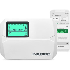 Inkbird IIC-800-WIFI apūdeņošanas dators, 8 zonu programmētājs, apūdeņošanas sistēma, sezonas regulēšana ar laikapstākļiem izturīgu vāku, lietus apvads