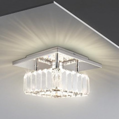 Crystal Ceiling Light Chandelier Pendant Light Luxury Crystal Lamp Hallway Ceiling Lamp Hallway Bedroom Lamp Living Room with Bright Lights for Bedroom Hallway Proch (Square/Multi)