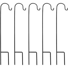 BESTonZON iepakojumā ir 5 dārza ganu āķi Metāla dārza miets ar āķiem Dārza miets Shepherd laternas stieņa laternas piekarināmā groza turētājs lampas putnu mājai kāzu augu groza vēja zvans