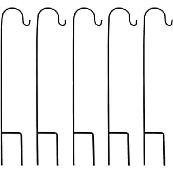 BESTonZON iepakojumā ir 5 dārza ganu āķi Metāla dārza miets ar āķiem Dārza miets Shepherd laternas stieņa laternas piekarināmā groza turētājs lampas putnu mājai kāzu augu groza vēja zvans