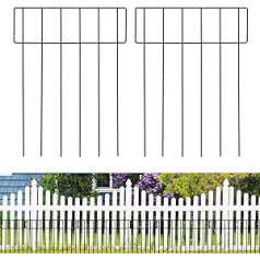 Iepakojumā 25 dzīvnieku barjeras, 43,2 cm (A) x 7,8 m (L), dekoratīvs dārza žogs, nav rakšanas, nerūsējošā metāla stieple, dārza žogs, suņu trusis, aizsardzība ārā, ainavas iekšpagalms