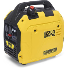 Champion Power Equipment The Mighty Atom Power Generator (2200W Inverter Petrol Only, 58dBA - 7m Distance, 12V DC Socket and Dual Port USB Adapter, for Camping / Outdoor) 9200i-EU