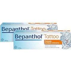 Bepanthol tattoo krēms ar pantenolu - mitrina - atjauno ādu pēc tetovēšanas un saglabā tetovējuma skaistumu - 2 x 100 g - Bez konservantiem un smaržām