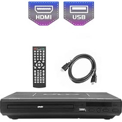 KCR DVD Player for TV, DVD/CD/MP3 with USB Port, HDMI and AV Output (HDMI and AV Cable Included), Remote Control, Region Free