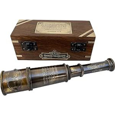 US HANDICRAFTS Be Strong and Courageous, Do Not Be Afraid, Engraved Telescope with Wooden Box, Joshua 1:9 Engraved Gifts, Confirmation Gifts, Christening Gift