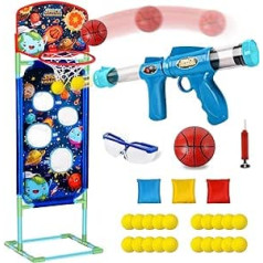 FORMIZON Shooting Game for Children, Shooting Target Toy, 3 Ways to Play, Shooting, Sandbag Throwing and Basketball Throw, Target Toy Gift for Boys and Girls