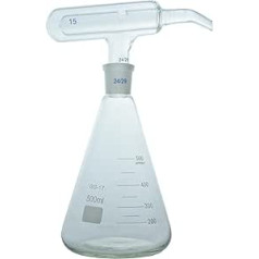 DADAKEWIN 500ml Erlenmeyer-Kolben Mit 15 Ml Automatischer Additions-Flüssigkeitsgeräte, 24/29 Gelenk, Hochleistungs-Borosilikat 3.3 Glass Anpassbare Labor-Glaswaren- 1 Set (Izmērs: 15ml)