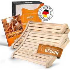 ALPENHAUCH Pirts galvas balsts Koksne [Pack of 2] - Ergonomisks saunas galvas balsts Koksne - Eleganta saunas piederumi Infrasarkanā kabīne - Ērts un plats pagalvis Sauna Wood saunai un infrasarkano staru kabīnei