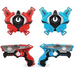 Lasertag Guns Set, OKKIDY Laser Tag for Children with Badge, 2 Pack, Laser Tag Game 2 Players, Indoor, Outdoor, Group Activity Fun Toy for Children Age 6 7 8 9 10 11 12+ Boys Girls