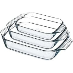 Pyrex 8023510, Set aus 3 Auflauformen aus Glas – Borosilikatglas