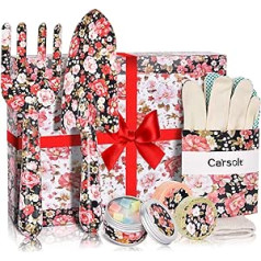Carsolt Garden gifts for women, gifts for mum with garden tools set, garden gloves, 1 tin of scented candle and 2 aromatherapy shower steamers, gift sets for her for birthday, Christmas