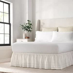 Bettvolant mit Ösen, einfaches An- und Ausziehen, 45,7 cm, Weiß