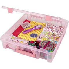 ArtBin 6955RK Super Satchel Box mit 1 Fächern, für Kunst und Handwerk, 1 Stück, durchscheinendes Blush, Kunststoff Papier, 1 Pack