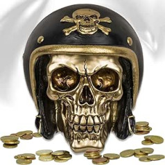 Decorative Money Box Golden Ghost Biker Skull Money Box Figure Decoration