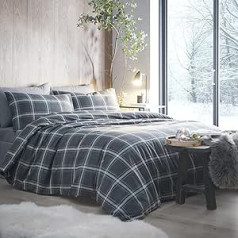 Appletree Hygge Aviemore 100% kokvilnas segas komplekts Super King Charcoal