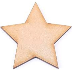 Pack of 50 x 100 mm MDF Star of WWS – Arts & Crafts, Scrapbooks, Decorations