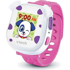 VTech My First Kidiwatch mājdzīvnieku pulkstenis, bērnu rotaļlieta + 3 gadi, ESP versija, balts/rozā (80-552857)