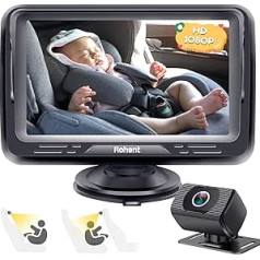 Mirror Car Baby HD 1080P Car Mirror Baby Back Seat 5 Mins Easy Installation Crystal Night Vision Infant Travel Safety Kit Rohent N06