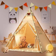 BuyYupop Teepee telts bērniem, Bērnu telts, Rotaļu telts, Bērnu iekštelpu bērnu telts iekštelpām, Telts bērnu istaba, Tippi Bērnu telts, Meiteņu zēni, Teepee telts ar Teepee telti