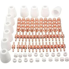 ATooi 100Pcs Plasmaschneider Spitze Elektroden & Düsen Kit Verbrauchsmaterial Zubehör Für 31 30 40 50 Plasmaschneider Schweißwerkzeuge