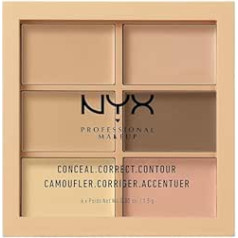 Nyx Professional Makeup NYX profesionālais aplauzums maskējošais, korekts, kontūru palete, seši toņi, krēmveida tekstūra, apakštoni, gaiši