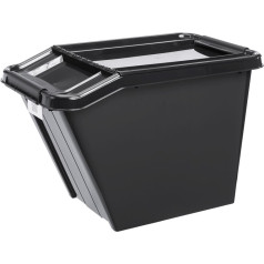 PlastTeam ProBox Recycle QR 58L slīps konteiners ar vāku, melns