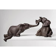 Kare Design Deko Figur Elefant Zirkus 2er Set Schwarz, Dekoration für Sideboards, Kommoden vai Regale, Accessoire, Deko Objekt, 21,5x54x18cm