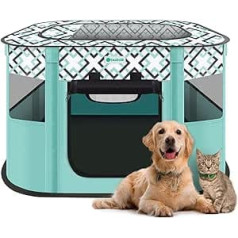 TASDISE Portable Pet Playpen Foldable Dog Puppy Tent for Dog Cat Rabbit, Removable Zip Top, Indoor and Outdoor Use