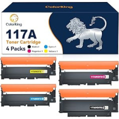 ColorKing 117A saderīgs ar HP 117A tonera komplektu, lai aizstātu Color Laser MFP 178nwg 179fwg 150nw 179fnw 150a 178nw W2070A W2071A W2072A W2073A no dzeltenīgi magānas