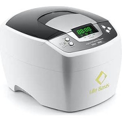 LifeBasis 2L digitālais ultraskaņas tīrīšanas līdzeklis 35 KHz ultraskaņas tīrīšanas ierīce ar sildīšanas un gāzēšanas ultraskaņas tīrītāja taimeris 1-30 min Ultraskaņas vanna brillēm Juvelierizstrādājumu instrumentu birste ķiru