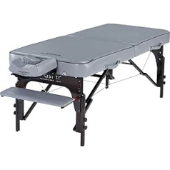 Master Massage Montour Mobil Massageliege Reiki Kosmetikliege Therapiebett Klappbar Holz 71cm Grau