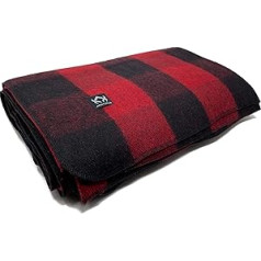 Arcturus Backwoods Wool Blanket - 4.5 lbs, Warm, Heavy, Washable, Large, Great for Camping, Outdoors, Survival & Emergency Kits (Red Buffalo)