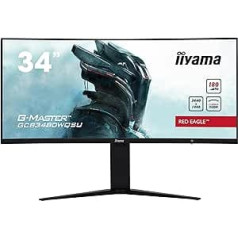 iiyama G-Master Red Eagle GCB3480WQSU-B1 Изогнутый 1500R 86,4 см 34-дюймовый игровой монитор VA со светодиодной подсветкой UWQHD HDMI DP USB 3.2 0,4 мс 180 Гц HDR400 FreeSync Premium Pro Pip/PbP