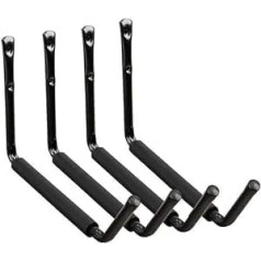 Vlio Wall Hooks Garage Hooks Storage Hanger Organiser Wall Hooks Garden Storage Hooks with Jumbo Arm Heavy Duty for Kayaks Ladder Bicycle Canoe Bicycles Folding Chairs, Load Capacity 45 kg, Pack of 4