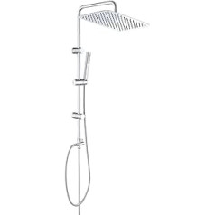Görbach Stainless Steel Shower System, Shower Set, Overhead Shower: Rectangular (35 x 25 cm), Chrome