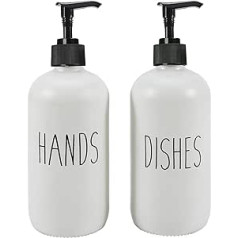 GOYISEE Glass Soap Dispenser with Pump, Soap Dispenser Set for Bathroom and Kitchen, Soap Dispenser, Hand Soap, Bathroom Decor, Perfect for White Kitchen Decor (White and White)