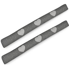 Beautissu Set of 2 Draught Excluders 100 cm Long Tuuli HR - Wind Stopper as Door Mat, Front Door Roller and Cold Protection Air Stopper - Draught Stopper Home Draught Stopper in Anthracite