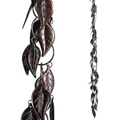 2.5M Rain Chain Leaves Rain Chains for Gutters and Downspouts, Decorative Rain Chains for Outdoors, Metal Rain Catcher, Gutter Chain, Downpipe, Decorate Your Home and Garden, Antique