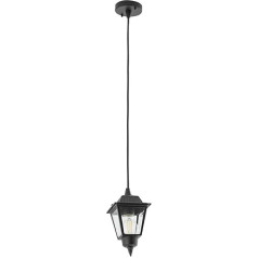 Licht-Erlebnisse Außenlampe IP44 Schwarz E27 H: maks. 100 cm B: 13 cm Alumīnija Rustikal Outdoor Pendelleuchte außen Garten Balkon Terrasse