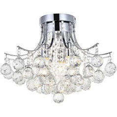 A1A9 Crystal Chandelier Ceiling Light, Modern Flush-Mounted Chandelier Lights, Chrome Pendant Lights, Size D40 cm, H32 cm