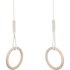 Gym Rings/Flying Rings - 2-in-1 Multifunctional Trapeze Swing with Wooden Rings - Trapeze for Hanging - Supports up to 100 kg - 100% Eco and Made in the EU