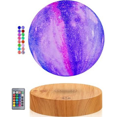 Peldoša mēness lampa, 16 krāsu magnētiskās levitācijas Galaxy mēness lampa, peldošs un zirnekļi gaisā 3D Print Moon LED nakts gaismas ar tālvadības pulti biroja mājas dekorēšanai dzimšanas dienas dāvanām