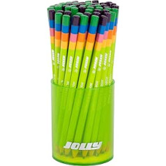 JOLLY Supersticks Rainbow 60er Runddose, zwei Farbkombinationen, Farbstifte, 4 Farben in einem Stift, Bruchsicher, Kinderfest