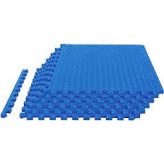 BIG RED ARPM005BU ineinandergreifende Schaumstoffmatte, Schutzmatte, Übung, Puzzle, Bodenmatte, Fliesen für Zuhause, Fitnessstudio-Ausrüstung – 6 Teile, 6 Quadratmeter, Blau