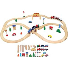 VIGA Toys - Holzeisenbahn - Stadt - 49 Teile 2043646, Multi Color